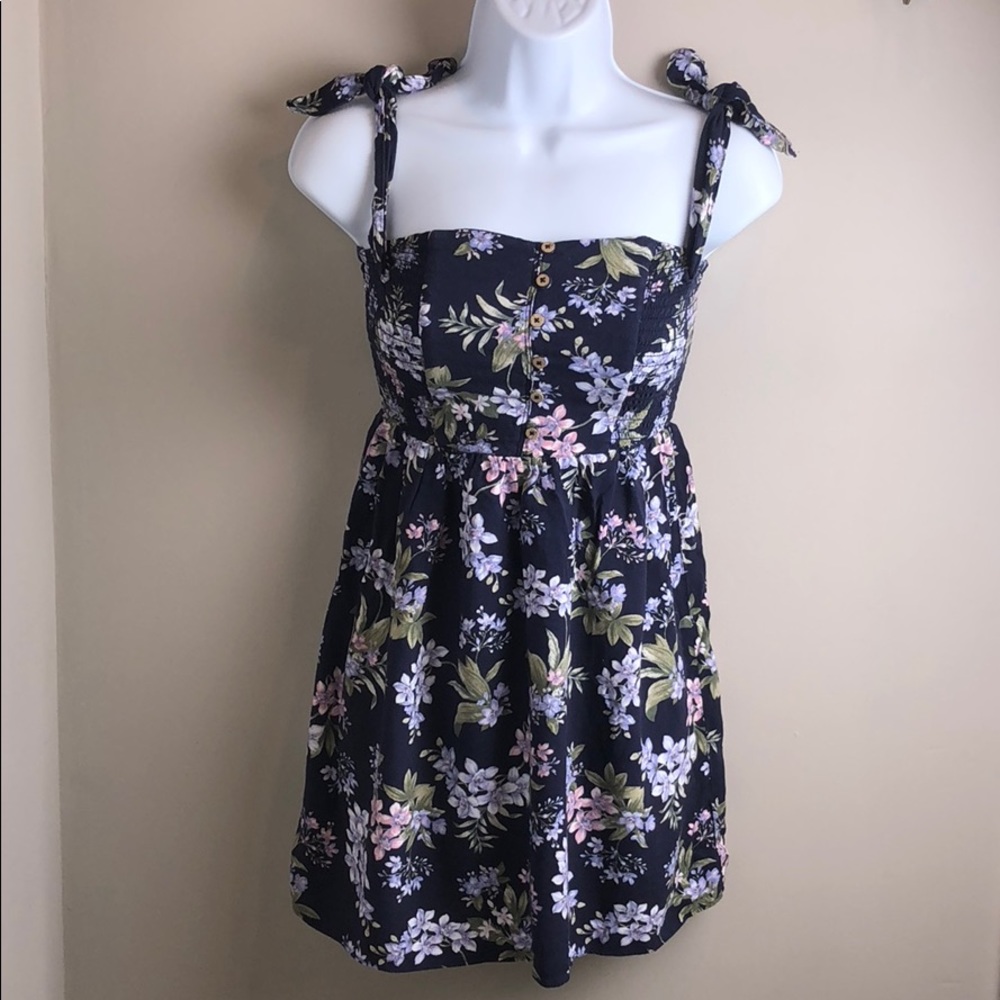 American Eagle XXS Navy Blue Floral Dress